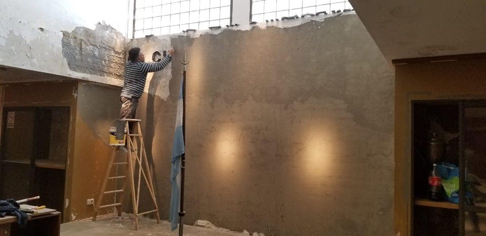 TRABAJOS EN EL SALÓN DE ACTOS