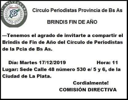 Vení al brindis de fin de año en el Circulo
