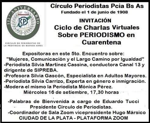 Panel de Mujeres en ciclo de charlas virtuales del Círculo de Periodistas