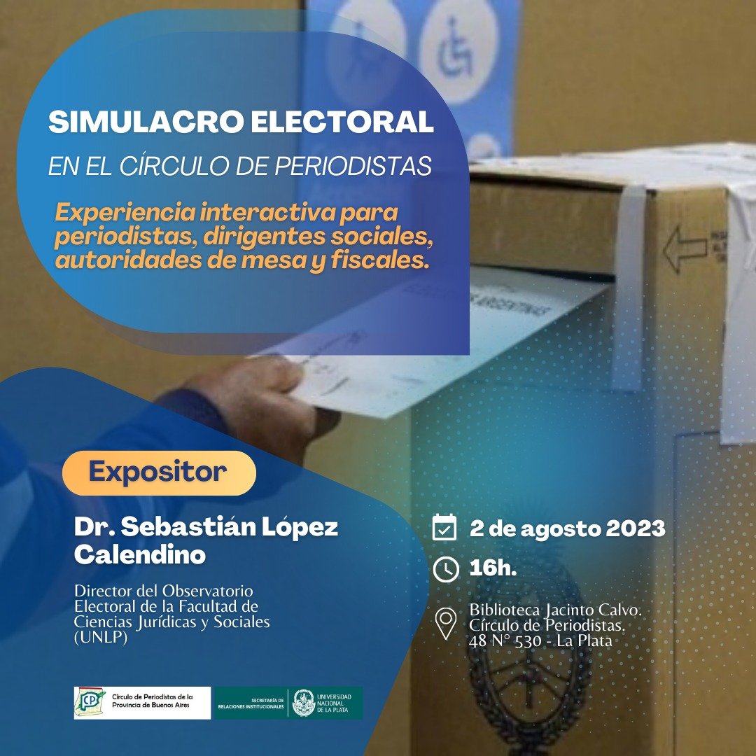 Se realizará un simulacro electoral en el Círculo de Periodistas